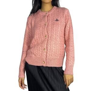 Vivienne Westwood Knit Cable Peach Cardigan